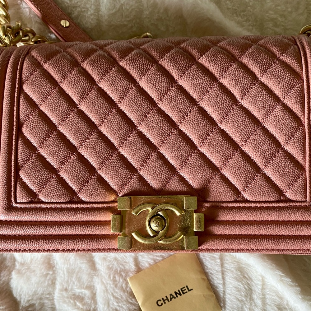 Medium size Pink Chanel Boy Bag